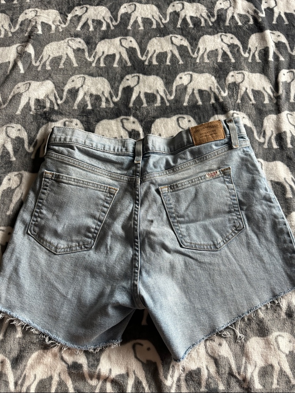 Levi's Light Blue Denim Cutoff Shorts with Raw Hem
